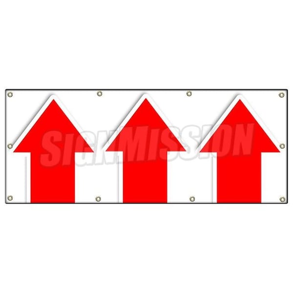 Signmission GIANT UP ARROW BANNER SIGN turn here sale follow directions straight B-96 Giant Up Arrow - main